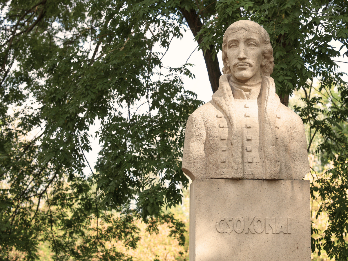Csokonai Vitéz Mihály mellszobra